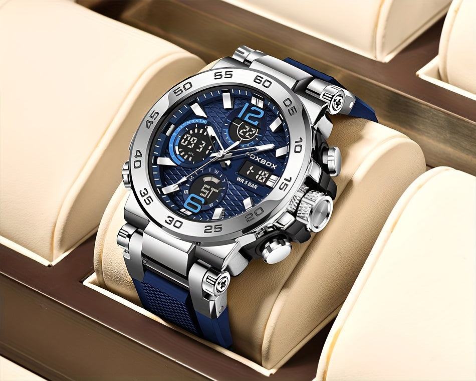 Men'S Sports Watch Waterproof Dual Display Digital Military Quartz Watch Alarm Clock Chronograph Multifunction Luminous Watch Student Watch Outdoor Hiking / Schooling Valentine'S Day