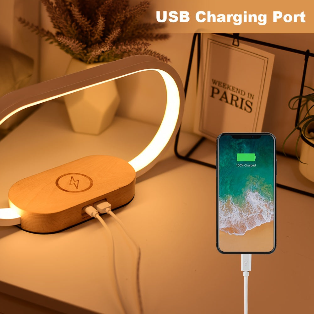 10W multifunctional wireless charging station, watch, LED desk light, night light, USB port, fast charging station for iPhone, Samsung, and Xiaomi phones