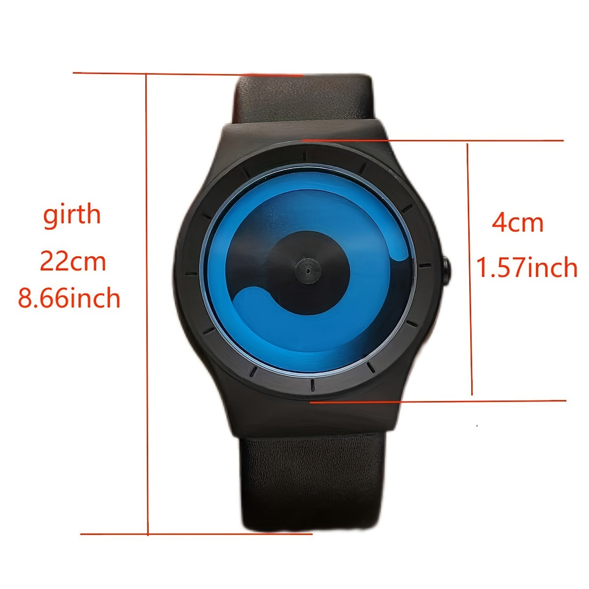 Stylish Tai Chi Quartz Watch - Minimalist Round Pointer Wrist Watch for Women Men with Genuine Leather Strap and Novelty Dial Design