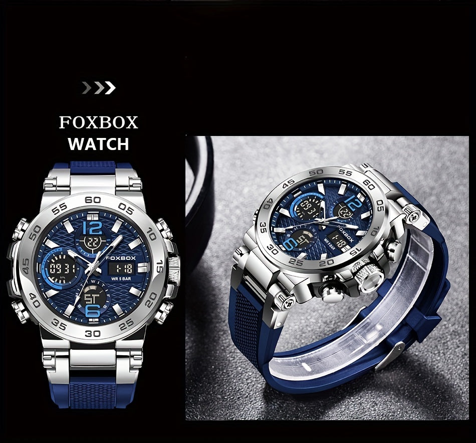 Men'S Sports Watch Waterproof Dual Display Digital Military Quartz Watch Alarm Clock Chronograph Multifunction Luminous Watch Student Watch Outdoor Hiking / Schooling Valentine'S Day