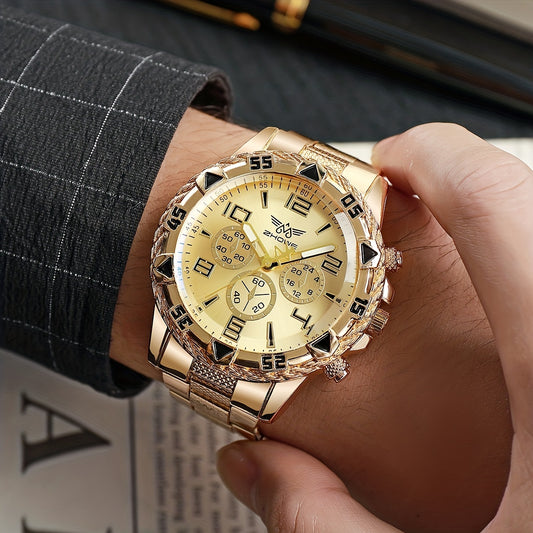 Golden Domineering Gentleman With A Touch Of Golden Business Style Electronic Quartz Watch