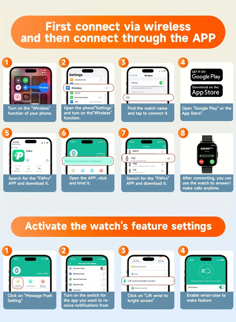 1.83" Borderless Smart Watch - Wireless Calling/Receiving, Multiple Sports Modes, Sedentary Reminder, Weather Forecast, Message Notification, Slim Design for Android & iPhones, Perfect Gift for Men & Women