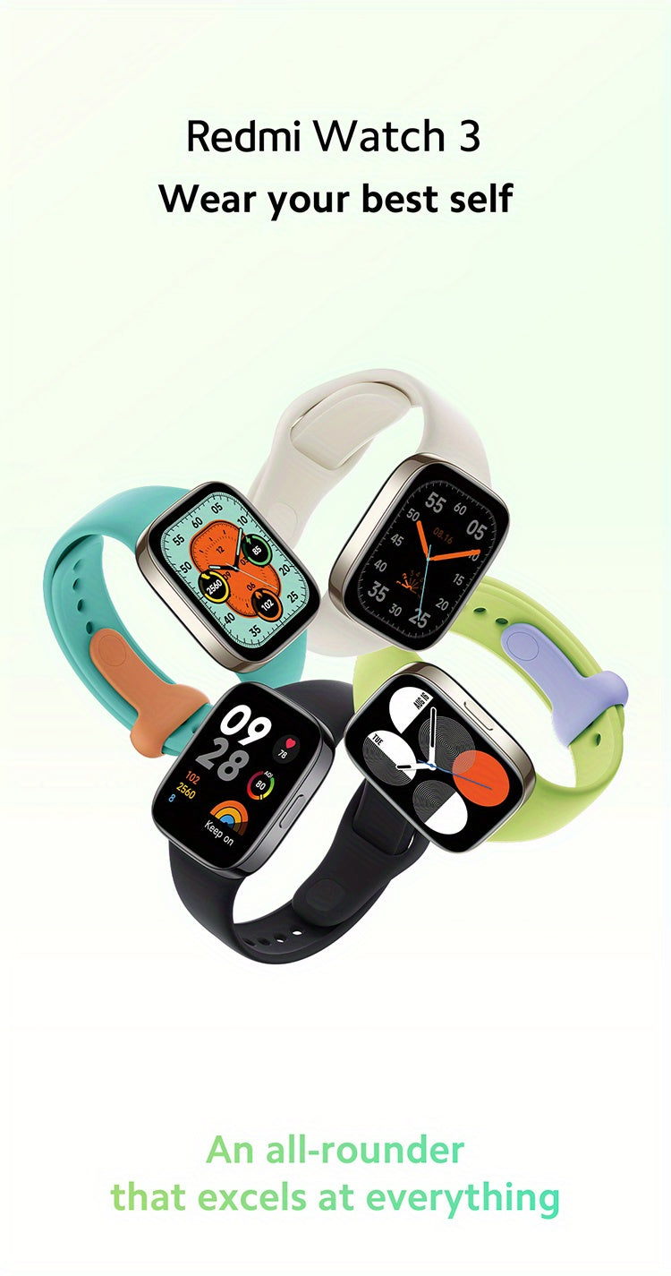 Redmi Watch 3 Global Version Built-in Multi-system GNSS Large 1.75" AMOLED Display Stylish Metallic Finish Up To 12 Days Of Battery Life 289mAh 390×450 Pixel