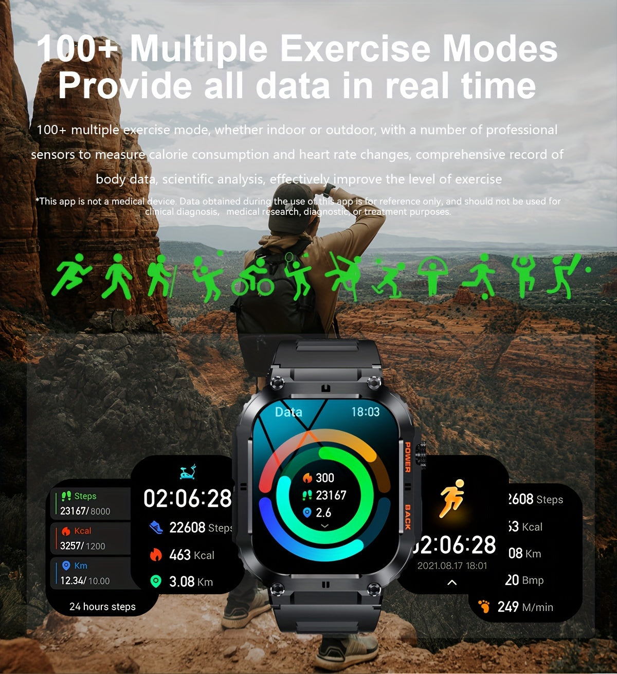 Smart Watch for Men: Wireless Calls, Music, Fitness Tracking, Sleep Monitoring, Multi-Sport Modes for King's Day