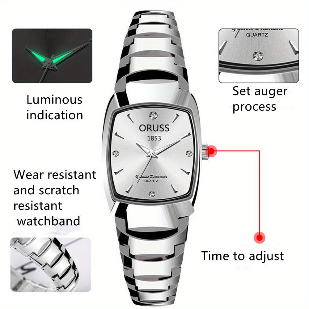 Simple, Exquisite, Small And Personalized Women's Watch High-end Fashion All-match Waterproof Luminous Steel Belt Trendy Square Gentle And Cute Student Female Watch